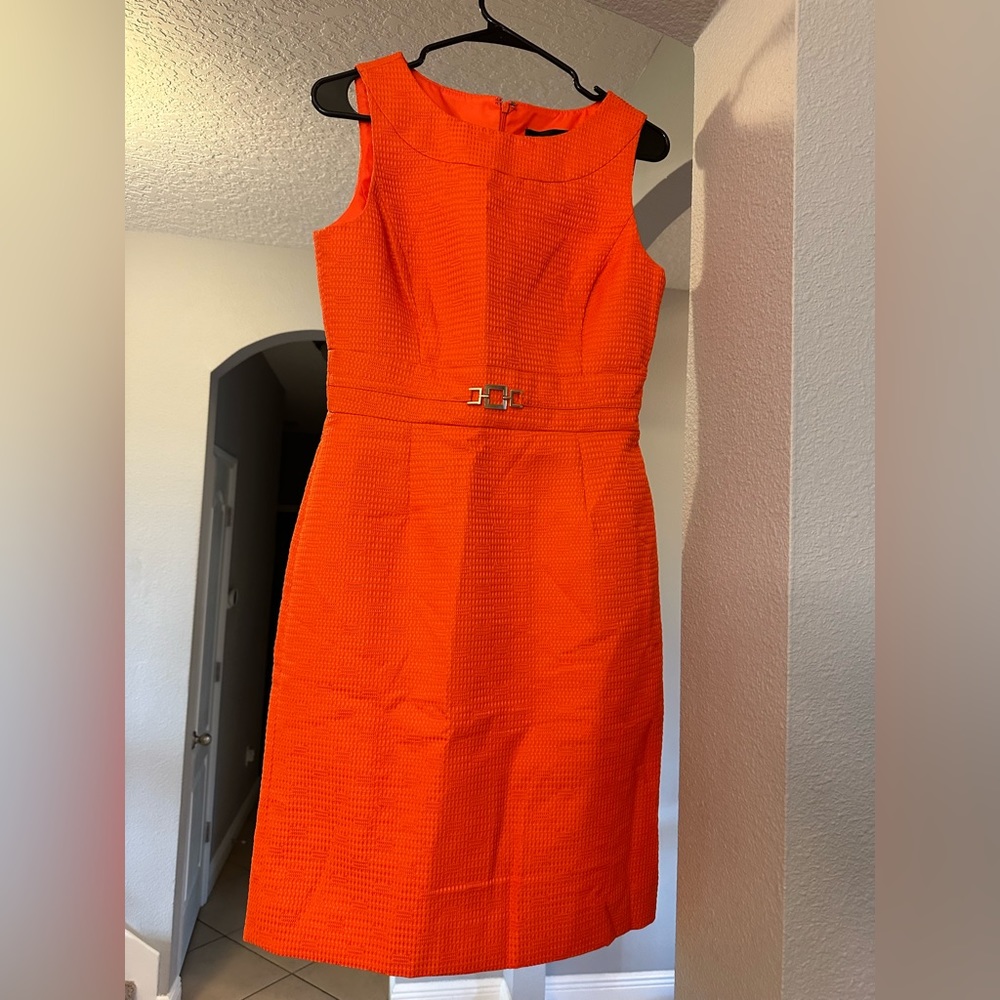 Levine Orange Mod Sheath Dress